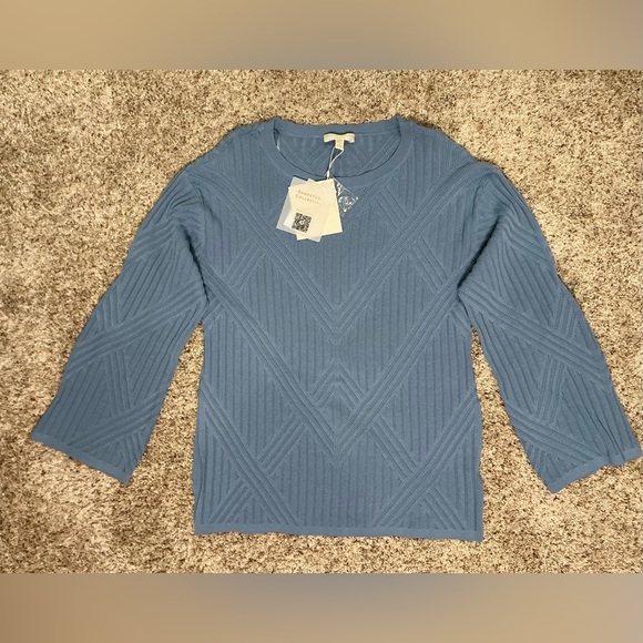 Adrienne Landau Quartz Sandstone Collection Blue Sweater Crystal New